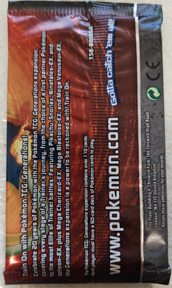 POKEMON GENERATIONS BOOSTER PACK CHARIZARD ARTWORK UNOPENED - Image 2