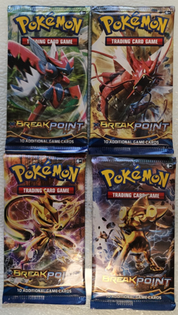 POKEMON XY BREAKPOINT BOOSTER PACK ART SET OF (4) UNOPENED BOOSTER PACKS - Image 1