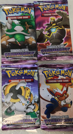 POKEMON DIAMOND & PEARL STORMFRONT BOOSTER PACK ART SET OF (4) UNOPENED - Image 1