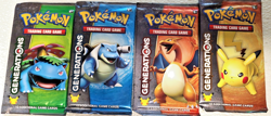 POKEMON GENERATIONS BOOSTER PACK ART SET OF (4) UNOPENED BOOSTER PACKS - Image 2