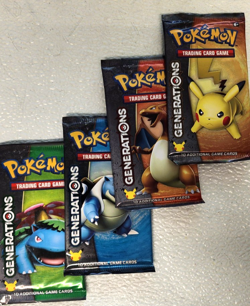 POKEMON GENERATIONS BOOSTER PACK ART SET OF (4) UNOPENED BOOSTER PACKS - Image 3