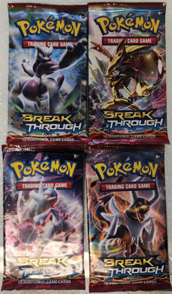 POKEMON XY BREAKTHROUGH BOOSTER PACK ART SET OF (4) UNOPENED BOOSTER PACKS - Image 1