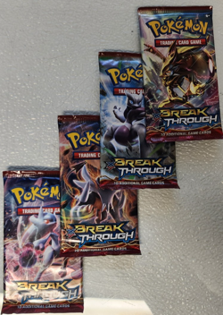 POKEMON XY BREAKTHROUGH BOOSTER PACK ART SET OF (4) UNOPENED BOOSTER PACKS - Image 4
