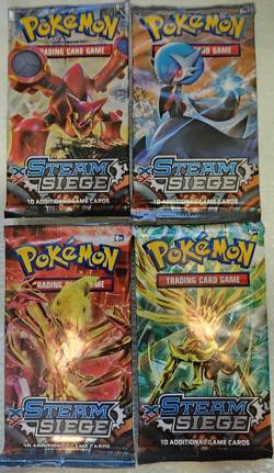 POKEMON XY STEAM SIEGE BOOSTER PACK ART SET OF (4) UNOPENED BOOSTER PACKS - Image 1