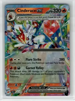 2024 Pokemon TCG Cinderace ex 028/142 Scarlet Violet Stellar Crown NM - Image 1