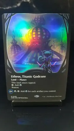 Uthros, Titanic Godcore (Borderless) Foil x1 #285 - Edge of Eternities (EOE) - Image 1