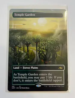 MTG - Unfinity - Shock Land - Temple Garden Borderless - Rare 0281 - Image 1