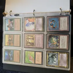 10 Pages of VERY OLD Cards Collection in Binder with an extra 1000 Bulk MTG Lot - Image 5