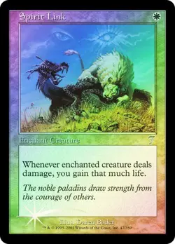 7th Edition MTG FOIL Spirit Link Magic - Image 1