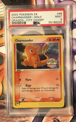 Pokemon EX Dragon 98/97 City Championships Holo Charmander PSA 9 Mint - Image 1