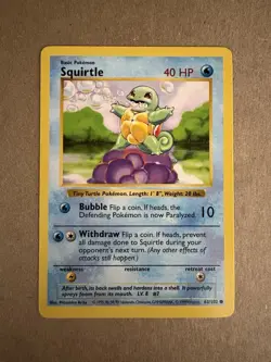Pokemon - Base Set Shadowless - Squirtle 63/102 - Common LP/NM - Image 1