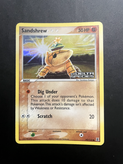 Pokemon TCG Sandshrew EX Delta Species 82/113 Reverse Holo Common LP - Image 1