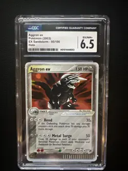 CGC 6.5 Aggron EX 95/100 2003 EX Sandstorm Holo Pokemon Card E Series - Image 1