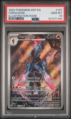 2024 POKEMON SSP EN-SURGING SPARKS ILLUSTRATION RARE #197 CERULEDGE PSA 10 - Image 1