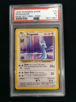 Graded PSA 5 DRAGONAIR #18 1999 Pokemon Game Base Set 1999 - 2000 - Image 1
