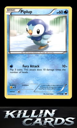 Piplup 27/108 Pokemon Common Dark Explorers Card NM - Image 1