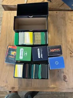 Magic the Gathering Card Deck Boxes and 300+ card sleeves some used some new lot - Image 2