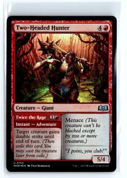 FOIL TwoHeaded Hunter Wilds of Eldraine - MTG Magic the Gathering Card - Image 1