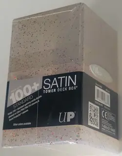 ULTRA PRO Glitter Clear Satin Tower Deck Box Card Dice Compartment Storage Case - Image 3