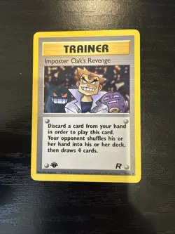 Imposter Oak's Revenge 76/82- 1st Edition Team Rocket Set Pokemon TCG Card - Image 1