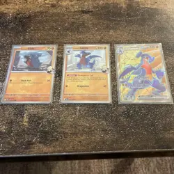 Cynthia’s Garchomp Ex 204 Black Star Promo, Gible, Gabite Cosmos Holo 3 Card Set - Image 1