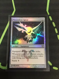 MTG Magic The Gathering Moonsilver Spear Foil Artifact Promo Commander - Image 1
