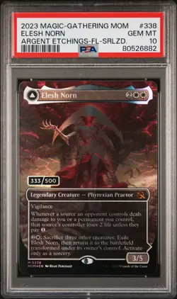 Elesh Norn March of the Machine MTG #338 Foil Serialized 333/500 PSA 10 - Image 1