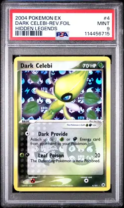 2004 Pokemon Ex Hidden Legends #4 Dark Celebi-Rev.Foil Hidden Legends PSA 9 - Image 1