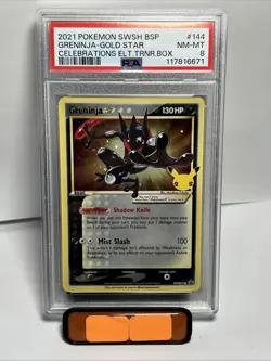 GRENINJA #144 PSA 8• 2021 Celebrations ETB Gold Star Promo Mint Pokemon - Image 1