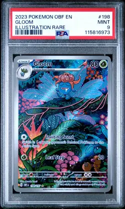 PSA 9 - 2023 Pokemon TCG OBF EN-Obsidian Flames Gloom #198 Illustration Rare - Image 1