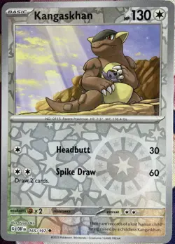Kangaskhan Reverse Holo - 165/197 - Obsidian Flames Pokemon 2023 - Image 1