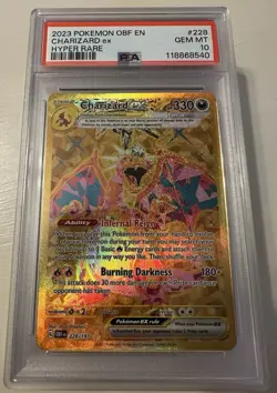Charizard EX Hyper Rare PSA 10 GEM MINT Pokemon OBF (Obsidian Flames) 228/197 - Image 1