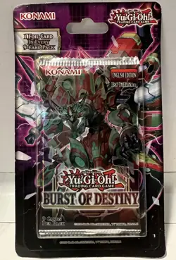 Yugioh-Burst of Destiny-Booster Pack-Factory Sealed-NEW 9 Cards(1 Foil Card) - Image 1