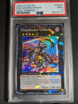 Yugioh - Evilswarm Ophion DT07-EN091 Super Rare Duel Terminal PSA 9 MINT - Image 1