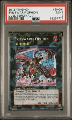 Yugioh - Evilswarm Ophion DT07-EN091 Super Rare Duel Terminal PSA 9 MINT - Image 3