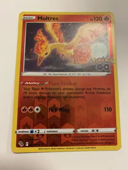 Pokemon Cards Moltres 012/078 Reverse Holo Pokemon Go Nr Mint Card - Image 1