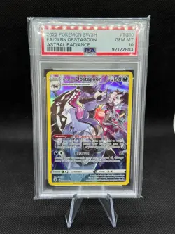 2025 Pokemon Astral Radiance Ultra Rare Galarian Obstagoon TG10/TG30 PSA 10 - Image 1
