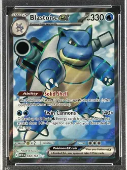 2023 Pokemon MEW ** BLASTOISE ex ** Ultra Rare #184 💎 PSA 10 💎 - Image 2
