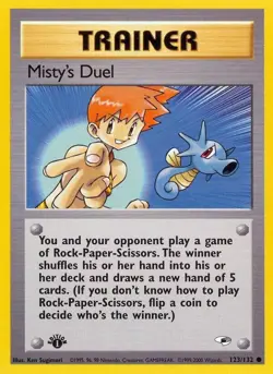 Pokemon 1st First Edition Misty's Duel Gym Heroes #123 2000 New TCG Trainer Card - Image 1