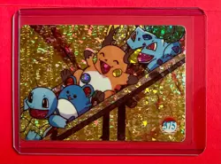 SQUIRTLE RAICHU BULBASAUR MARIL Pokemon Pocket Monsters Vending Prism Sticker NM - Image 1