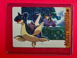 RIDING LAPRAS PIKACHU ASH Pokemon Pocket Monsters Vending Prism Sticker NM Foil - Image 1