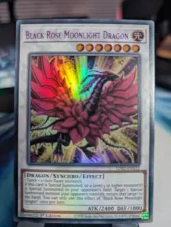 YuGiOh! Black Rose Moonlight Dragon LDS2-EN112 Purple Ultra Rare 1st Ed - Image 1