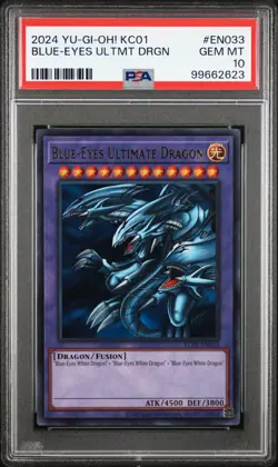 Blue-Eyes Ultimate Dragon Yugioh 2024 KC01-EN033 Ultra Rare PSA 10 - Image 1