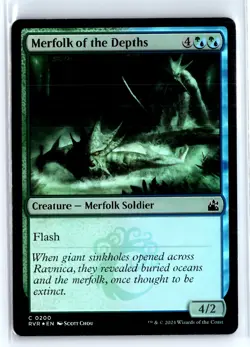 FOIL Merfolk of the Depths Ravnica Remastered - MTG Magic the Gathering Card - Image 1