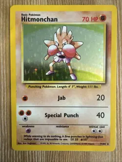 Hitmonchan - 7/102 - Pokemon Base Set Unlimited Holo Rare Card WOTC VLP - Image 1