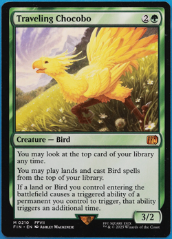 Traveling Chocobo Final Fantasy NM Green Mythic Rare CARD (499551) ABUGames - Image 1