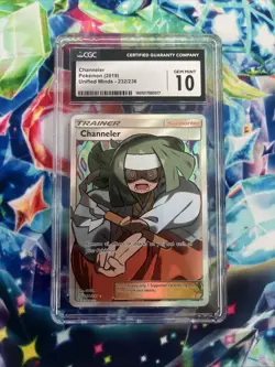 Pokemon Sun and Moon Unified Minds Channeler Holo Full Art 232/236 PSA 10 Card - Image 1