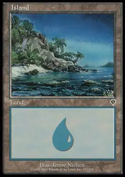 MTG Island (337) - Foil, Light Play, English Invasion - Image 1