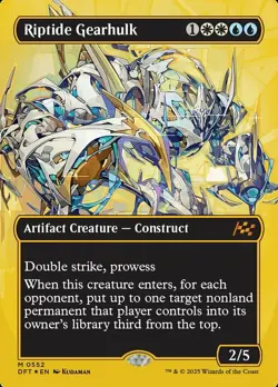 MTG Riptide Gearhulk - First-Place Foil - Borderless, Light Play, English Aether - Image 1