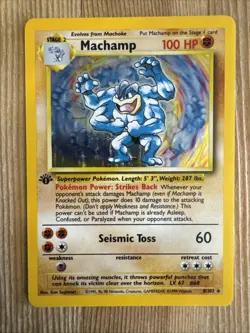 Machamp - 8/102 - Pokemon Base Set Unlimited Holo Rare Card WOTC LP - Image 1